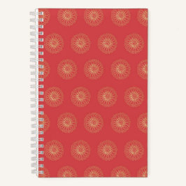 Cuaderno Calabaza | Medallones de flores de Zinnia doradas