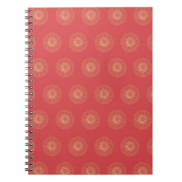 Cuaderno Calabaza | Medallones de flores de Zinnia doradas