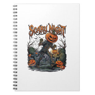 Cuaderno Calabaza Monstruosa de Linterna de Cementerio de N