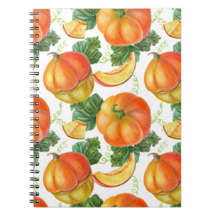 Cuaderno Calabaza naranja: Patrón veraniego-otoño.