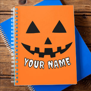 Cuaderno Calabaza Naranja Personalizada de Halloween con Tu
