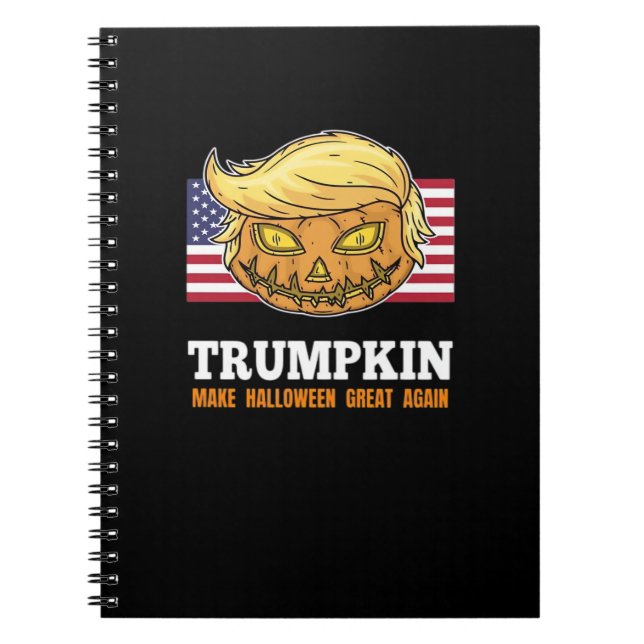 Cuaderno Calabaza Trumpkin Halloween con diseño de bandera  (Frente)