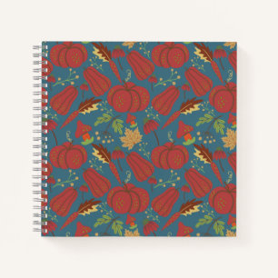 Cuaderno Calabaza y zanahoria sin soldadura patrón rojo y a