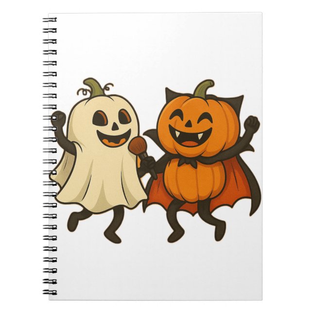 Cuaderno Calabazas bailando con disfraces de Halloween - Gr (Frente)