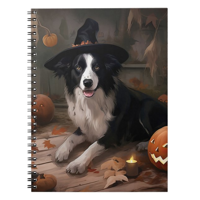 Cuaderno Calabazas Border Collie Halloween Espeluznante (Frente)