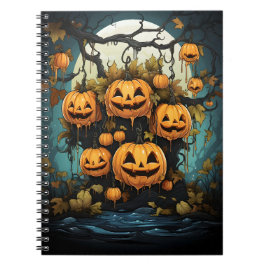 Cuaderno Calabazas colgadas al aire libre de Halloween en e