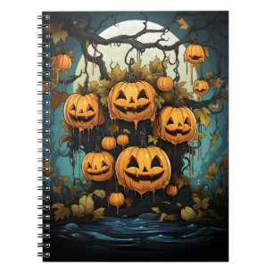 Cuaderno Calabazas colgadas al aire libre de Halloween en e