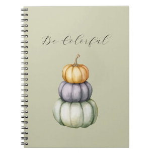Cuaderno Calabazas Coloridas Naranja Purpura Menta