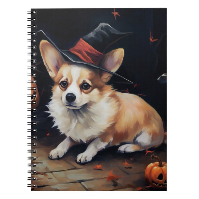 Cuaderno Calabazas Corgi Halloween Espeluznantes (Frente)