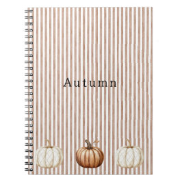 Cuaderno Calabazas de caída blanca naranja Tiras marrones