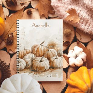 Cuaderno Calabazas de color marrón vintage nombre personali