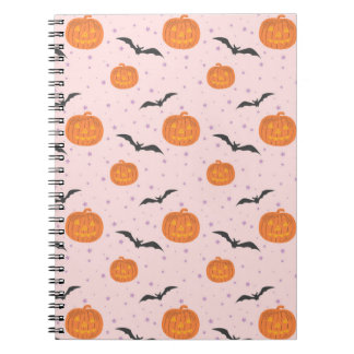 Cuaderno Calabazas de Halloween con retro y murciélagos