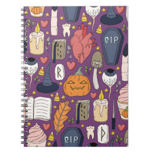Cuaderno Calabazas de Halloween, con un patrón de marea bru