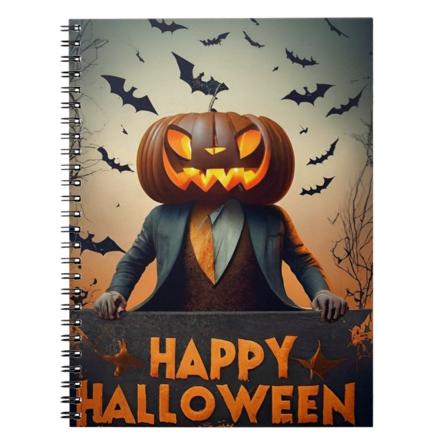 Cuaderno Calabazas de Halloween felices para portátiles (Frente)