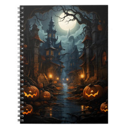 Cuaderno Calabazas De Haloween En El Aterrador Casco Antigu