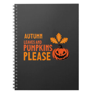 Cuaderno Calabazas De Hojas De Otoño Por Favor Calabaza De 