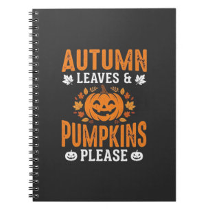 Cuaderno Calabazas de Hojas de Otoño Por Favor Calabaza de 