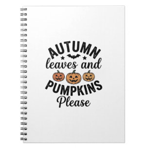 Cuaderno Calabazas de Hojas de Otoño Por Favor Vintage Hall