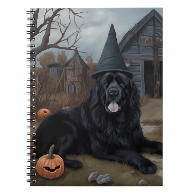 Cuaderno Calabazas de Newfoundland Halloween (Frente)