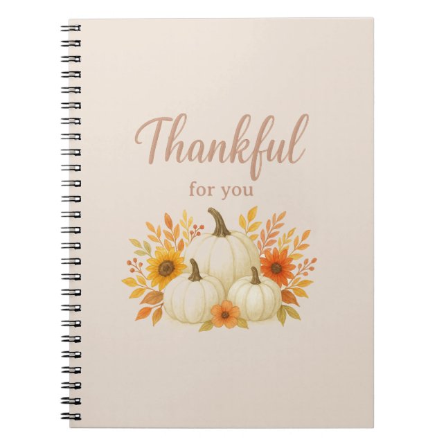 Cuaderno Calabazas de otoño y girasoles | Elegante Día de A (Frente)