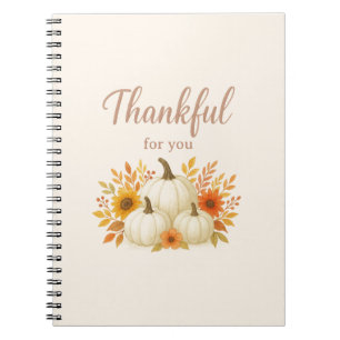 Cuaderno Calabazas de otoño y girasoles   Elegante Día de A