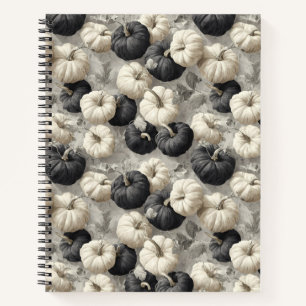 Cuaderno Calabazas elegantes en blanco y negro