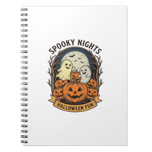 Cuaderno Calabazas Fantasmas Lindos Grabado Vintage Hallowe