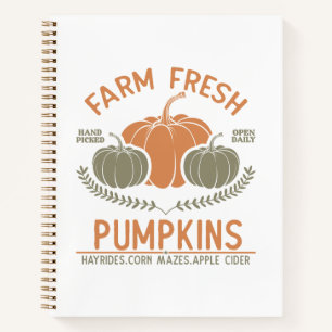 Cuaderno Calabazas frescas de granja   Hand Picked