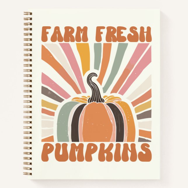 Cuaderno Calabazas frescas de la granja retro (Anverso)