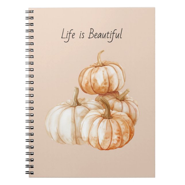 Cuaderno Calabazas naranjas blancas (Frente)