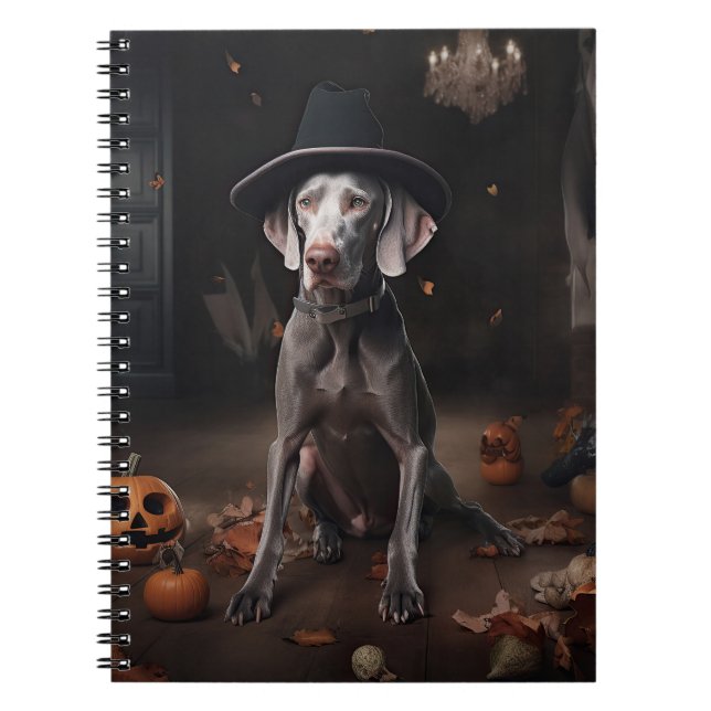 Cuaderno Calabazas Weimaraner Halloween Espeluznantes (Frente)