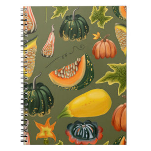 Cuaderno Calabazas y hojas: vegetación otoñal