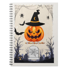 Cuaderno Calabazas y lápidas: Un bloc de notas de Halloween