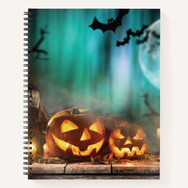 Cuaderno Calabazas y murciélagos de Halloween (Anverso)