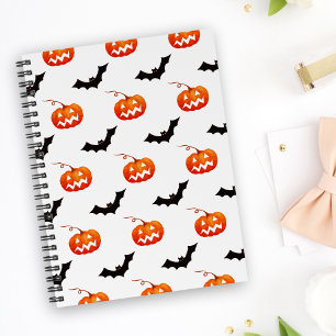Cuaderno Calabazas y murciélagos de Halloween, truco o truc