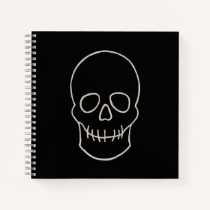 Cuaderno Calavera - Blanco negro y blanco hueso