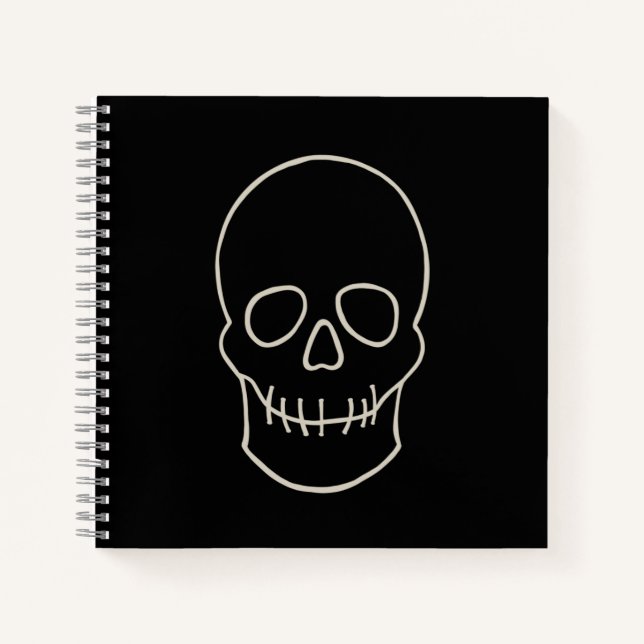 Cuaderno Calavera - Blanco negro y blanco hueso (Anverso)