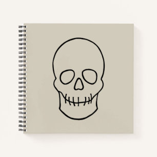 Cuaderno Calavera - Blanco óseo y negro mural