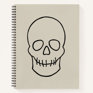 Cuaderno Calavera - Blanco óseo y negro mural