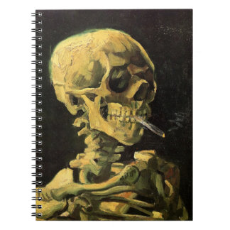 Cuaderno Calavera con cigarrillo en llamas por Vincent van