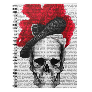 Cuaderno Calavera con Gorra rojo
