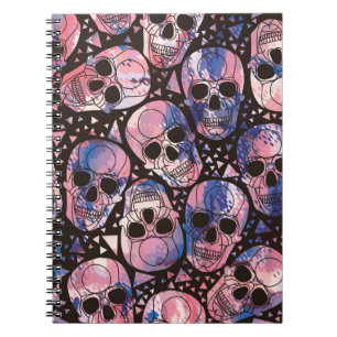 Cuaderno Calavera con ornamento poligonal. Halloween. Sin i
