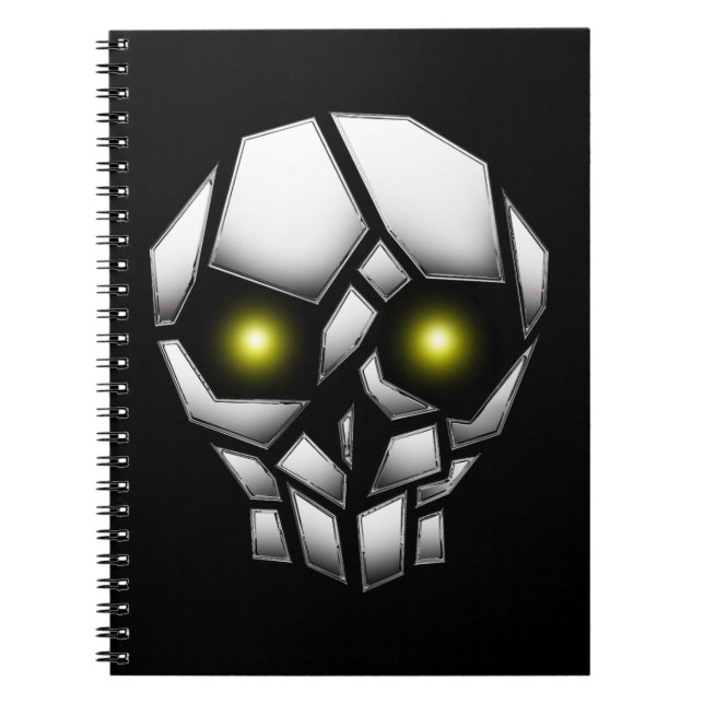 Cuaderno Calavera cromada con ojos brillantes (Frente)