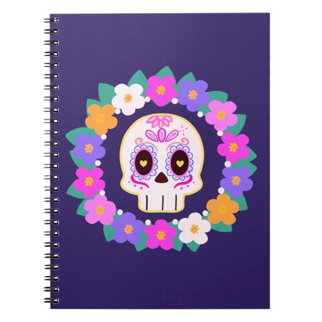 Cuaderno Calavera de azúcar floral (Frente)