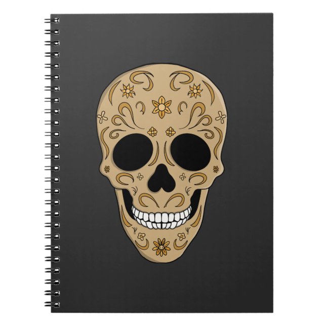 Cuaderno Calavera de Azúcar Floral Día de los Muertos (Frente)