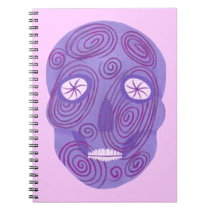 Cuaderno Calavera de azúcar morado con equipo portátil Swir