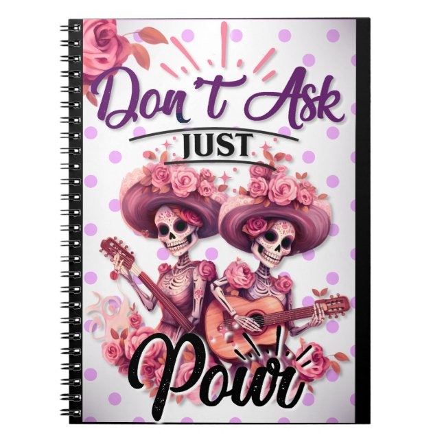 Cuaderno Calavera de azúcar morado y Bonito (Frente)