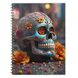 Cuaderno Calavera de azúcar turquesa