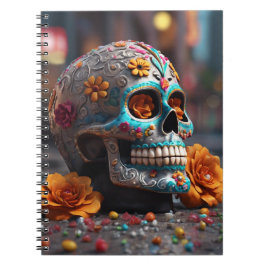 Cuaderno Calavera de azúcar turquesa