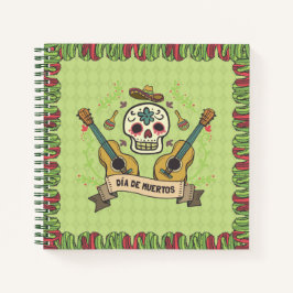 Cuaderno Calavera de azúcar y Guitars Dia de Muertos | Cuad